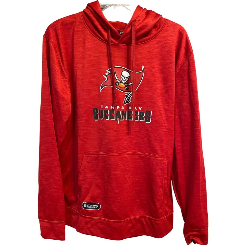NFL Team Apparel Tampa Bay Buccaneers Red Combine Authentic Hoodie Medium